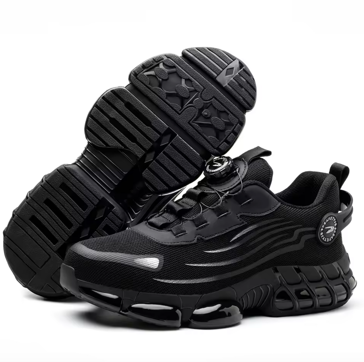 Men’s Steel Toe Safety Work Boots – Rotary Buckle Industrial Protective Footwear