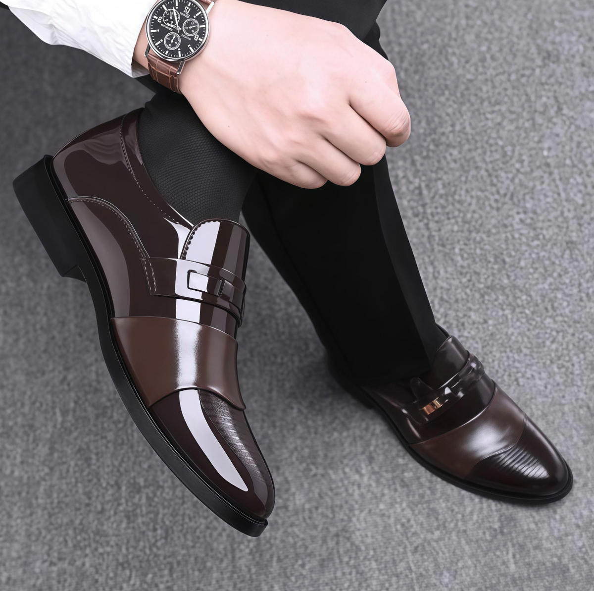 Men’s Leather Business Dress Shoes – Elegant Formal Office and Smart Casual Footwear